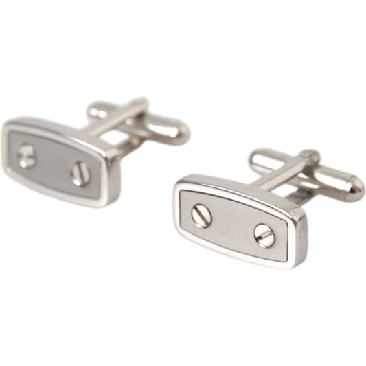 Dolce & Gabbana Silver Plated Metal Brass Pin Men Cufflinks Dolce & Gabbana