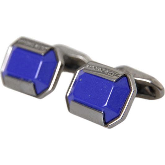 Dolce & Gabbana Silver Plated Brass Pin Crystal Cufflinks Dolce & Gabbana