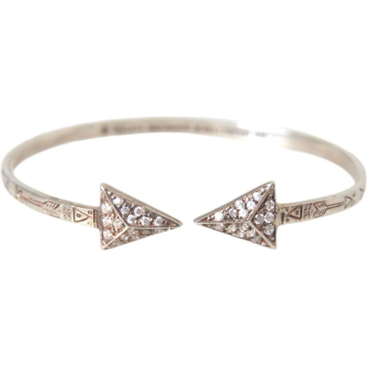Nialaya Arrow Crystal 925 Silver Bangle Bracelet Women Bracelet Nialaya Gray