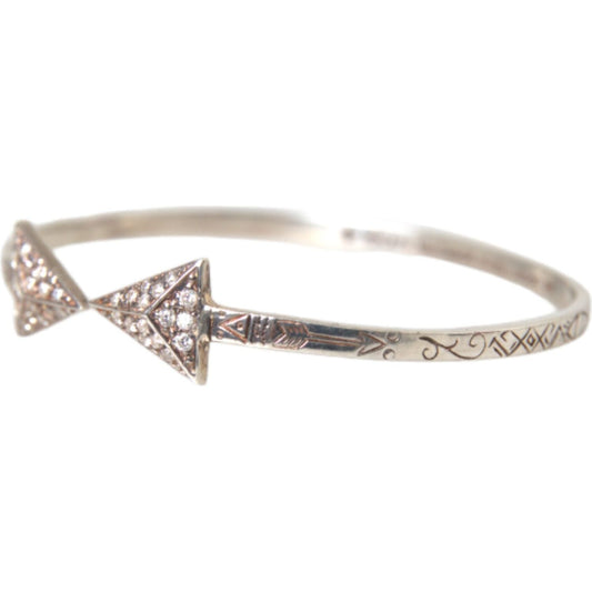 Nialaya Arrow Crystal 925 Silver Bangle Bracelet Women Bracelet Nialaya Dark Gray