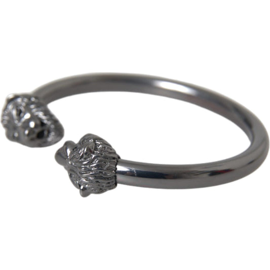Nialaya Black Rhodium Lion Bangle Bracelet Women Bracelet Nialaya Dim Gray