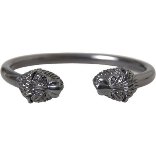 Nialaya Black Rhodium Lion Bangle Bracelet Women Bracelet Nialaya Dim Gray