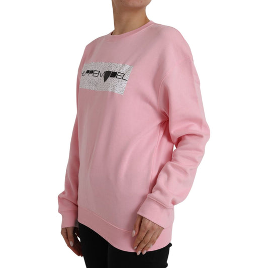 Philippe Model Pink Cotton Logo Print Long Sleeves Pullover Sweater Philippe Model Rosy Brown