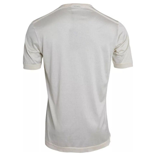 Dolce & Gabbana White Short Button Closure Silk Top T-shirt Dolce & Gabbana Gray