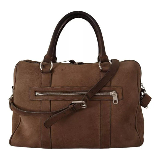 Dolce & Gabbana Brown Leather Shoulder Strap Travel Messenger Gym Men Bag Dolce & Gabbana Dark Olive Green