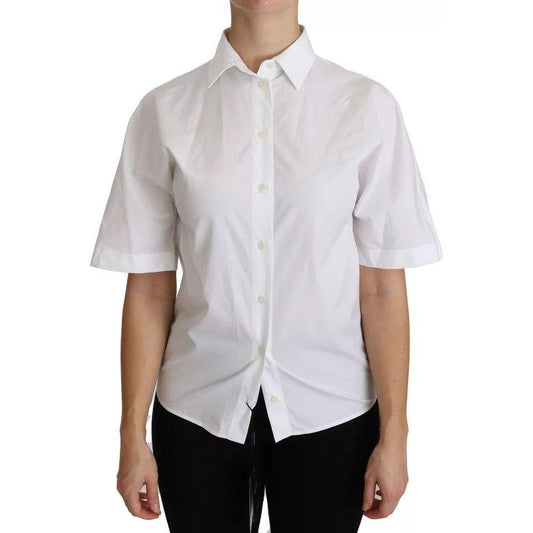 Dolce & Gabbana White Collared Short Sleeve Polo Shirt Top