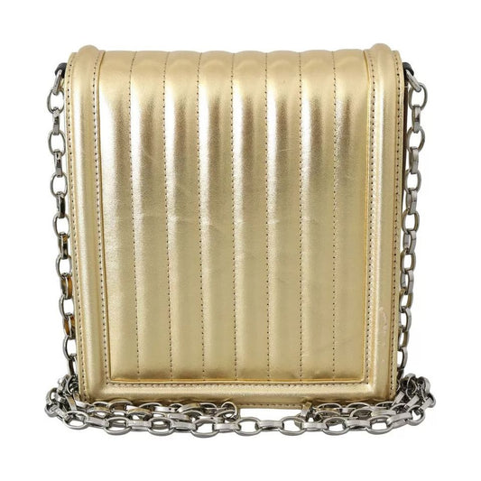 Dolce & Gabbana Gold Shoulder #DG GIRLS Leather Sling Clutch Purse Bag