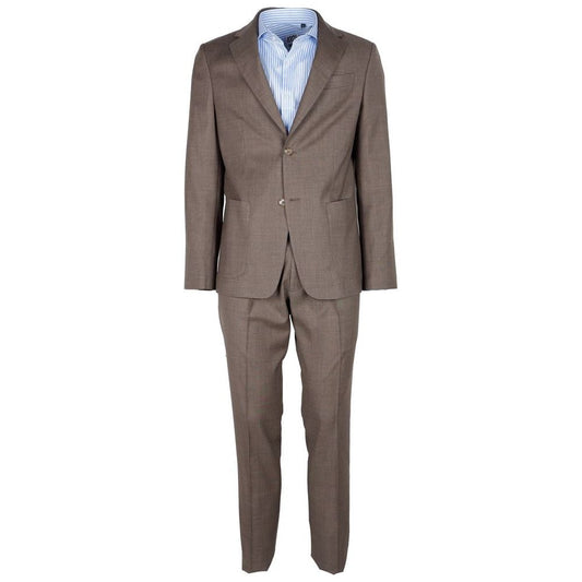 Made in Italy Beige Wool Vergine Suit Made in Italy