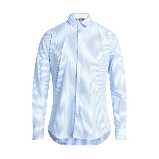 Aquascutum Classic Striped Cotton Shirt in Light Blue Aquascutum Lavender