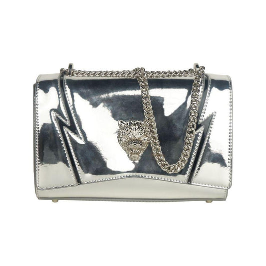 Plein Sport Elegant Gray Chain-Strapped Shoulder Bag Plein Sport Gray
