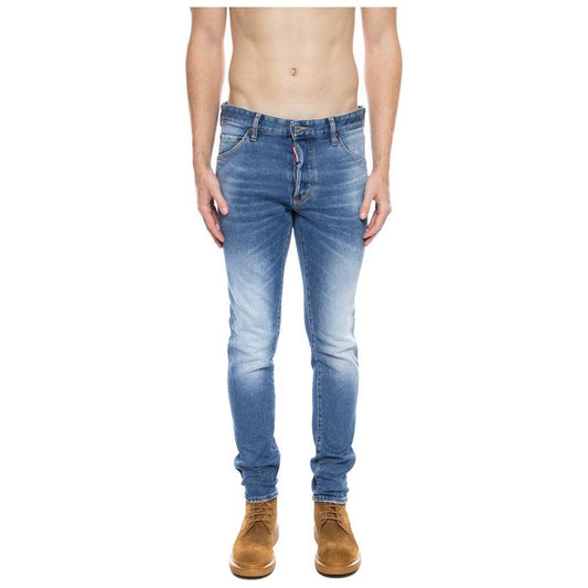 Dsquared² Blue Cotton Men's Distressed Jean Dsquared² Gray
