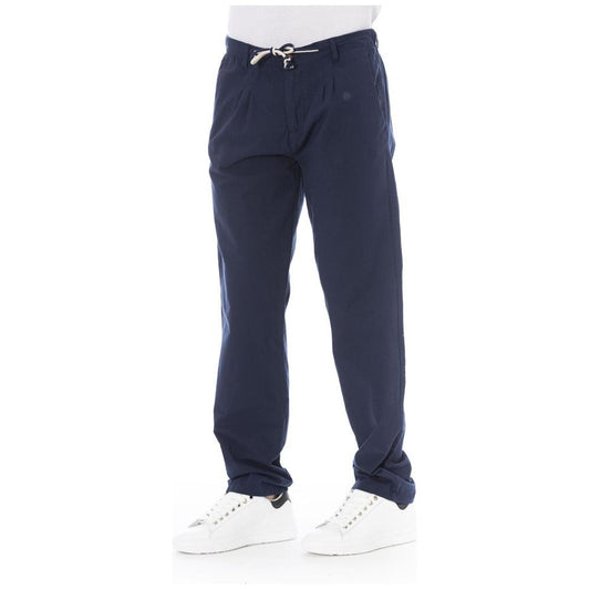 Baldinini Trend Blue Cotton Men Chino Trouser Baldinini Trend White Smoke