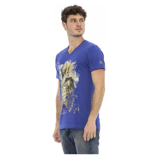 Trussardi Action Blue Cotton Men T-Shirt Trussardi Action Dark Slate Blue