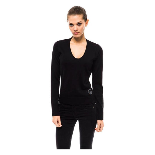 Montana Blu Black Wool Women Sweater Montana Blu Wheat