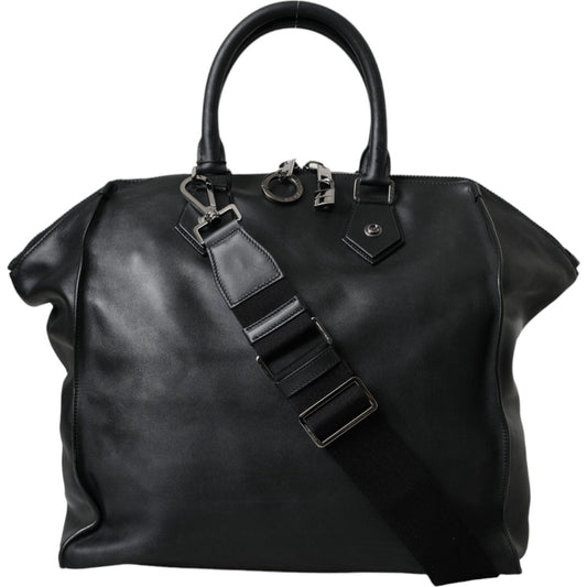 Dolce & Gabbana Black Washed Calfskin Biker Style Shopper Bag Dolce & Gabbana Dark Slate Gray