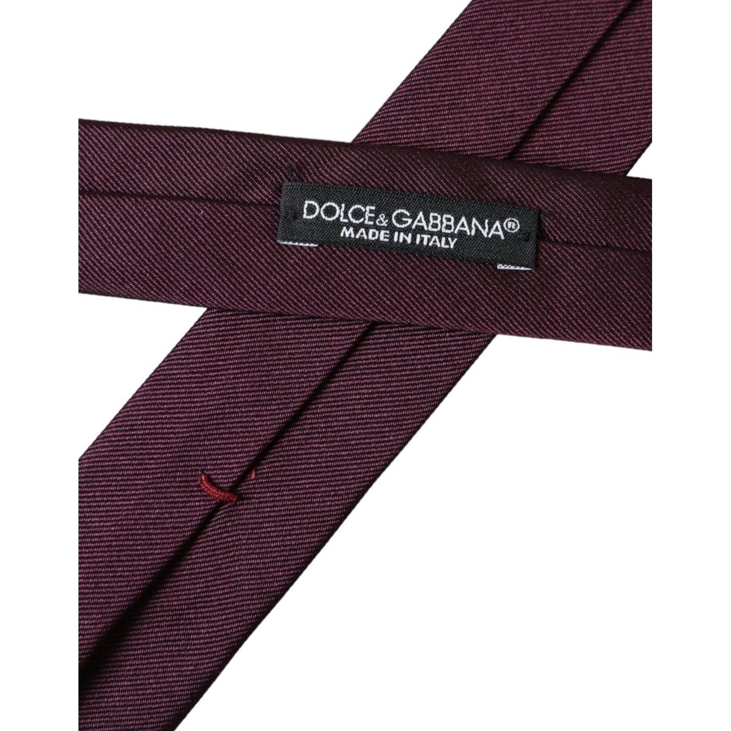 Dolce & Gabbana Bordeaux Solid 100% Silk Adjustable Men Tie