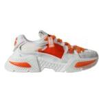 Dolce & Gabbana White Orange Airmaster Low Top Sneakers Shoes Dolce & Gabbana Light Gray