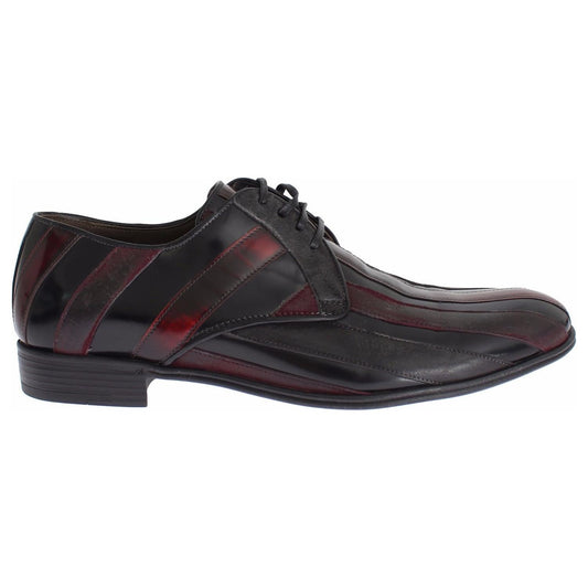 Dolce & Gabbana Black Bordeaux Leather Dress Formal Shoes