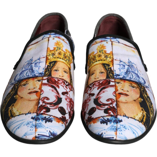 Dolce & Gabbana Multicolor Madonna Majolica Amalfi Men Loafers Shoes Dolce & Gabbana