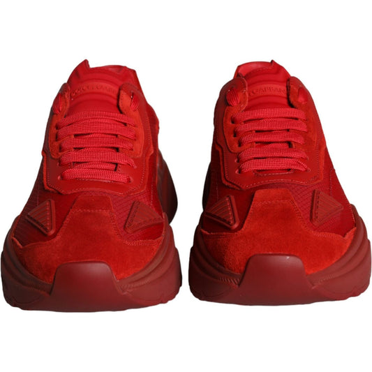 Dolce & Gabbana Red Leather Daymaster Low Top Sneakers Shoes Dolce & Gabbana Brown