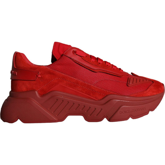 Dolce & Gabbana Red Leather Daymaster Low Top Sneakers Shoes Dolce & Gabbana Brown