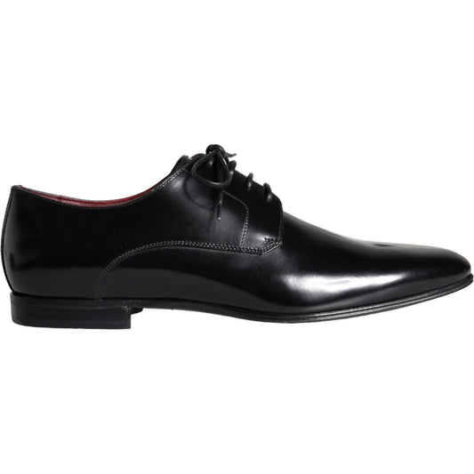 Dolce & Gabbana Black Calfskin Leather Derby Dress Men Shoes Dolce & Gabbana