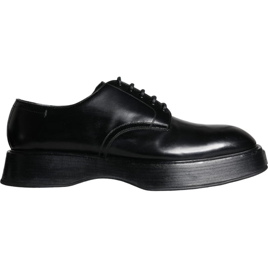 Dolce & Gabbana Black Calf Leather Derby Formal Dress Shoes Dolce & Gabbana