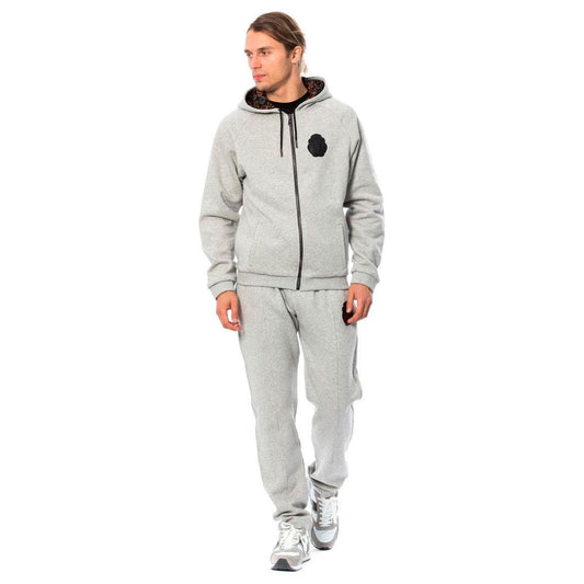 Billionaire Italian Couture Elegant Gray Hooded Cotton Sweatsuit Billionaire Italian Couture Gray