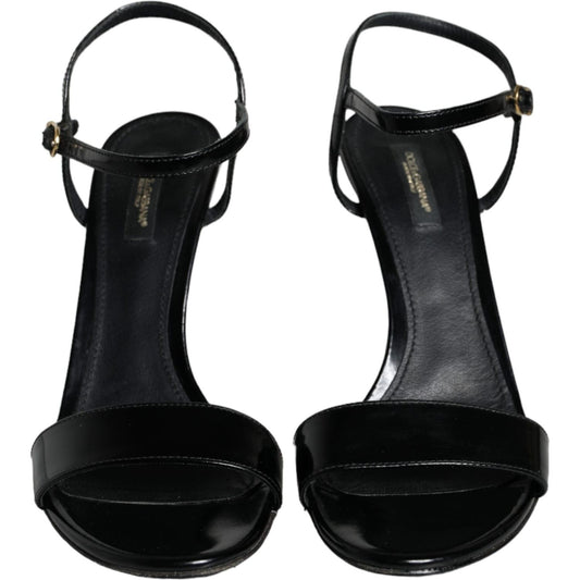 Dolce & Gabbana Black KEIRA Leather Heels Sandals Shoes Dolce & Gabbana Black