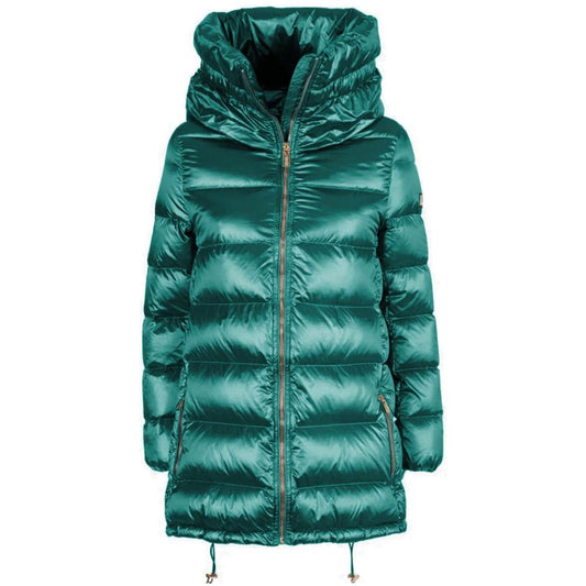 Yes Zee Green Nylon Women Jacket Yes Zee Sea Green