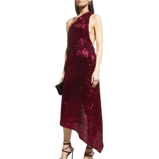PINKO Red Polyester Women Dress PINKO Dark Red