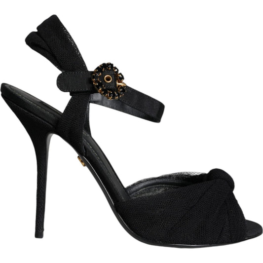 Dolce & Gabbana Black KEIRA Heels Ankle Strap Sandals Shoes Dolce & Gabbana Black
