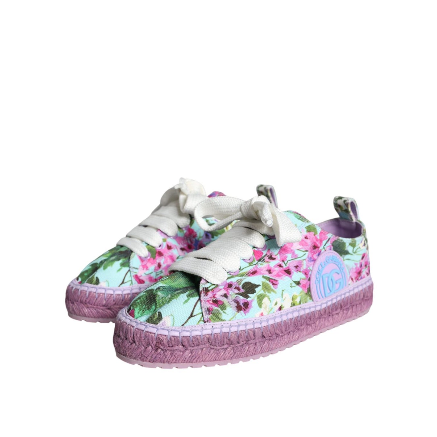 Dolce & Gabbana Multicolor Canvas Floral Espadrilles Sneakers Shoes
