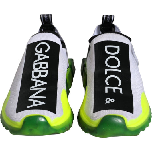 Dolce & Gabbana White Yellow Slip On Sorrento Sneakers Shoes Dolce & Gabbana Dark Slate Gray