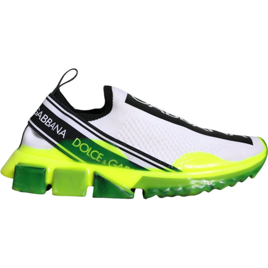 Dolce & Gabbana White Yellow Slip On Sorrento Sneakers Shoes Dolce & Gabbana Light Gray