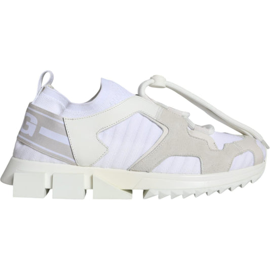 Dolce & Gabbana White Mesh Sorrento Trekking Sneakers Shoes Dolce & Gabbana Light Gray