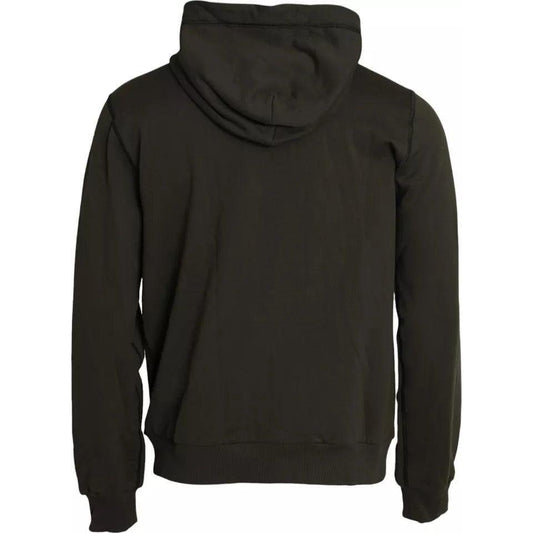 Dolce & Gabbana Army Green Logo Hooded Full Zip Sweater Dolce & Gabbana Dark Slate Gray