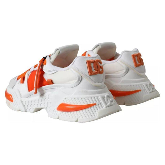 Dolce & Gabbana White Orange Airmaster Low Top Sneakers Shoes Dolce & Gabbana Light Gray
