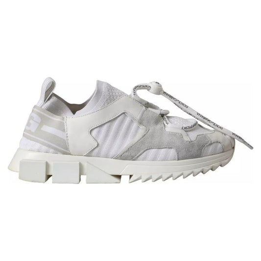 Dolce & Gabbana White Mesh Sorrento Trekking Sneakers Shoes Dolce & Gabbana Gray