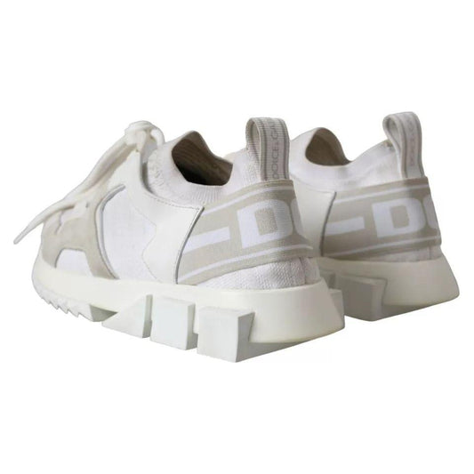 Dolce & Gabbana White Mesh Sorrento Trekking Sneakers Shoes Dolce & Gabbana Gray