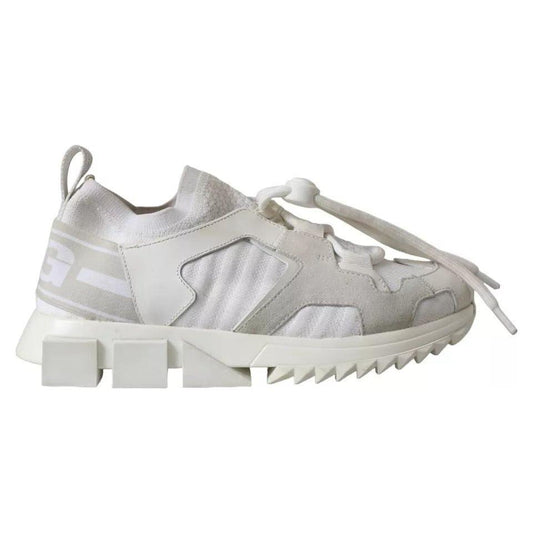 Dolce & Gabbana White Mesh Sorrento Trekking Sneakers Shoes Dolce & Gabbana Gray