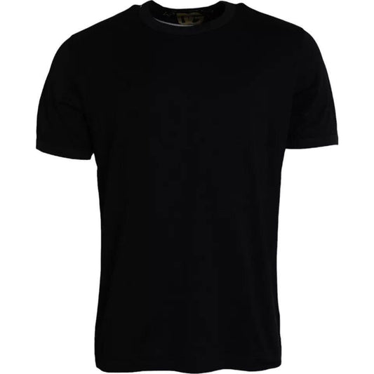 Dolce & Gabbana Black Cotton Round Neck Short Sleeves Men T-shirt Dolce & Gabbana Black