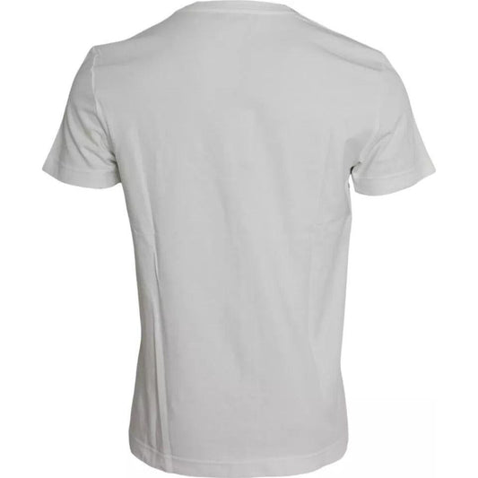 Dolce & Gabbana White Bandana Print Cotton Short Sleeves Men T-shirt Dolce & Gabbana Gray