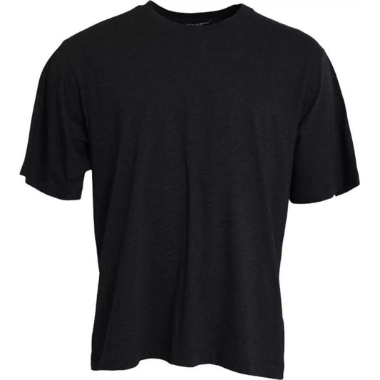 Dolce & Gabbana Black Cotton Crew Neck Short Sleeves T-shirt Dolce & Gabbana Black
