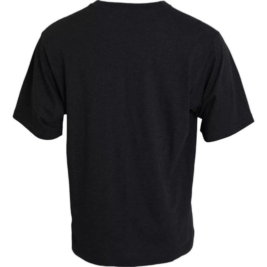 Dolce & Gabbana Black Cotton Crew Neck Short Sleeves T-shirt Dolce & Gabbana Black