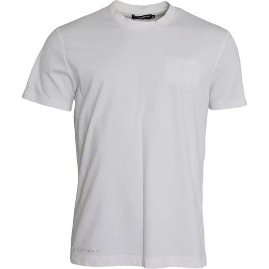 Dolce & Gabbana White Logo Round Neck Short Sleeves T-shirt Dolce & Gabbana Light Gray