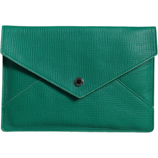 Dolce & Gabbana Green Leather Handbag Clutch Mini Purse Pouch Tablet Case Dolce & Gabbana Sea Green