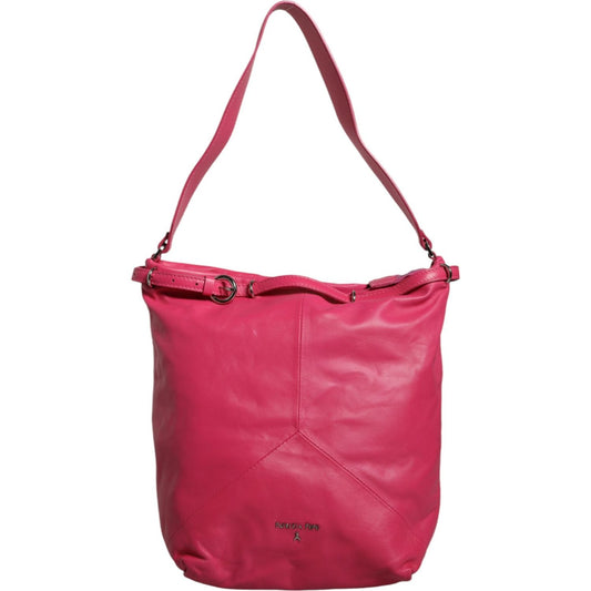 Patrizia Pepe Fuchsia Pink Leather Shoulder Purse Tote Bag Patrizia Pepe Maroon