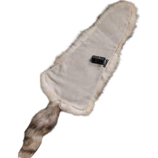 Dolce & Gabbana Brown Frost Fox Fur Neck Warmer Winter Scarf Dolce & Gabbana Dark Gray