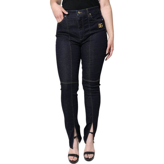 Dolce & Gabbana Black Cotton Blend Skinny Denim Jeans Dolce & Gabbana Black